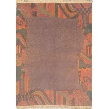 One Of The Kind Indian Hand-Knotted Gabbeh Rug 6'8" X 6'3"